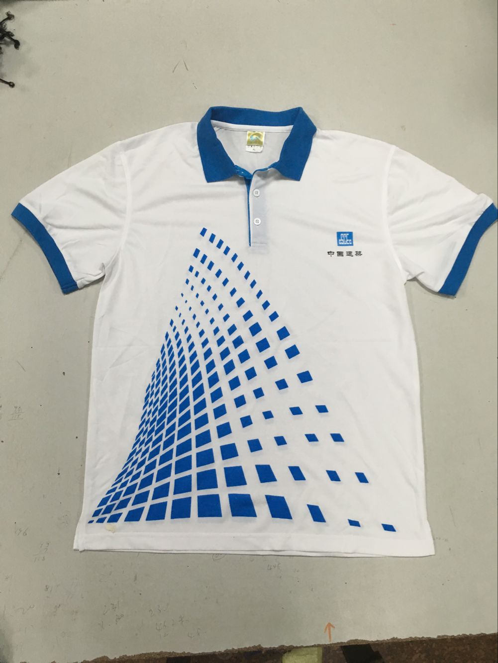 中国建筑工作服蓝色拼花 中国建筑工作服蓝色拼花