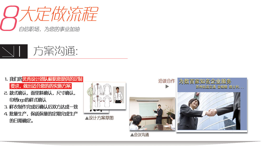大红夏季工作服AD083(图6) 工作服定做流程-方案沟通